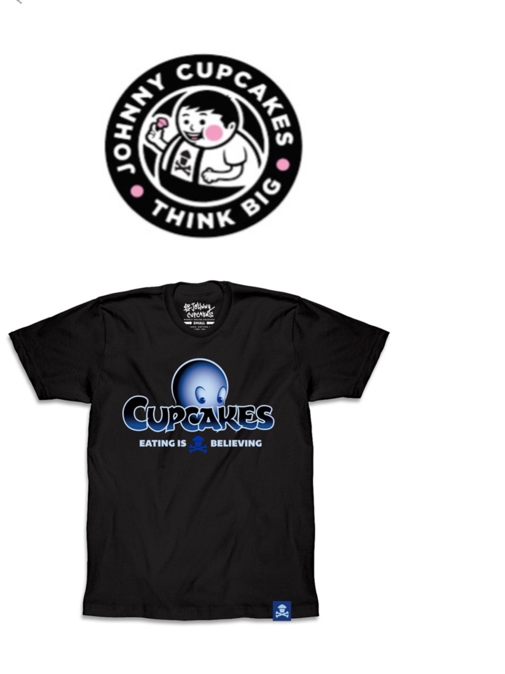 Johnny‎ Cupcakes Eating Is Believing Friendly Hostess Tee Shirt Unisex Medium
